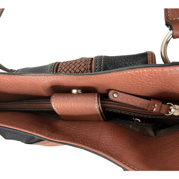 BORN B~O~C Brown & Black Vegan Leather Purse Bag - Picture 5 of 11